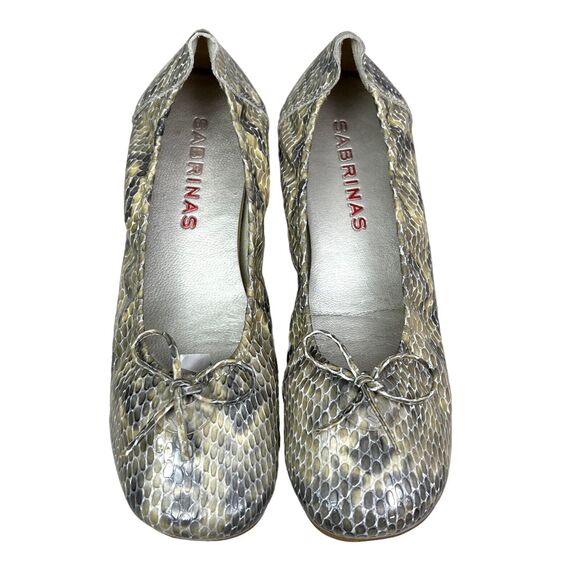 Sabrinas Ballet Flats Embossed Patent‎ Leather Rubber Soles Green Women EUR 38 - Picture 2 of 8